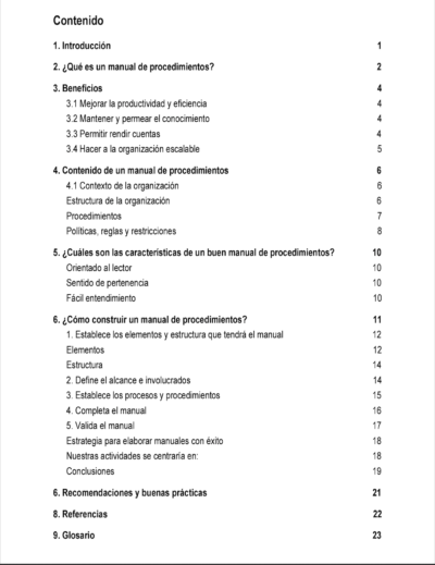 Plantilla Para Crear Manual De Procedimientos