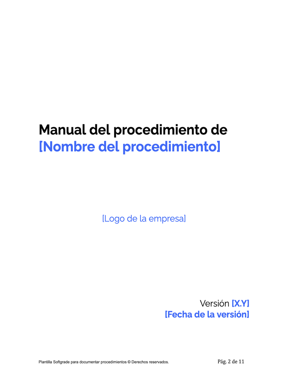 Formato De Manual De Procedimientos Excel Xls 0952