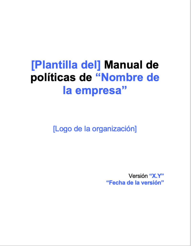 Plantilla Para Crear Manual De Políticas 6836